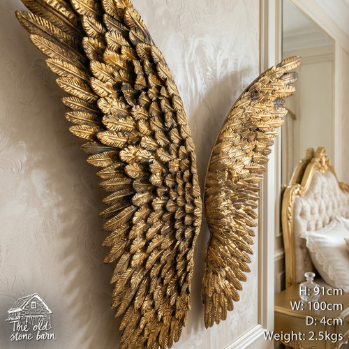Angel wings gold large wall - gold,