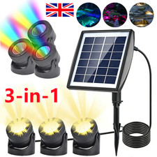 Solar powered pond lights in - pond, 3