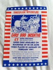 Vintage American Adventure Theme Park Leaflet 1991