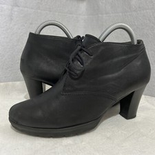 Victorian Style Boot Lace Up Size 5 Women Black Leather High Heel  Steampunk