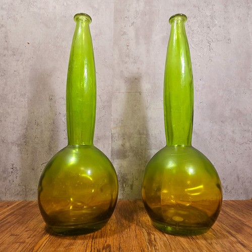 Pair spanish hand blown glass - spanish,