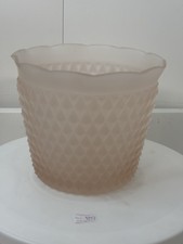 Vintage Indiana Glass Frosted Pink Frosted Satin FlowerPot/Ice Bucket