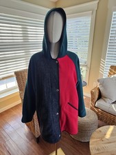 Woolrich 1980's Vintage Wool Colorblock Coat Women's Size M Made in USA 