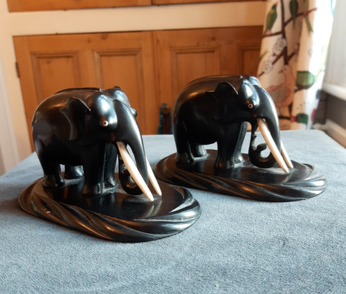 Two vintage small ebony - two,