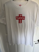 Supreme Cross Box Logo T Shirt Medium White Red