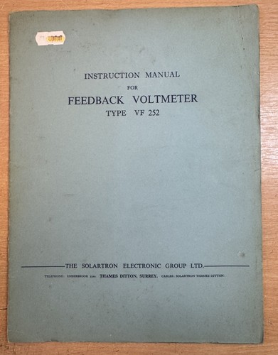 Solartron type 252 - vf, feedback