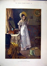 Original Old Antique Print