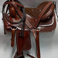 Western Leather Saddle Barrel