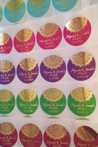 Gold foil personalised wedding - gold,