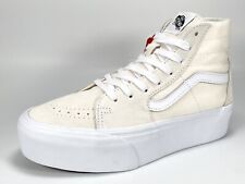 RRP £85 Brand New Vans SK8-Hi Unisex Ivory/White Leather High Trainers Size 6
