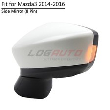 Left Side Mirror for Mazda 3 Axela 2014 2015 2016 w/ Turn Power Folding 8 Pin