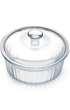 NUTRIUPS 1.6L Round Glass Casserole Dish with Lid, Borosilicate Glass,