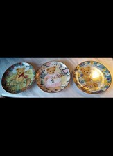 3 Franklin Mint Teddy Plates