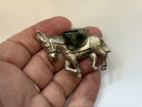 Vintage pewter metal donkey - metal,