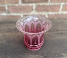 Antique etched cranberry glass - antique,