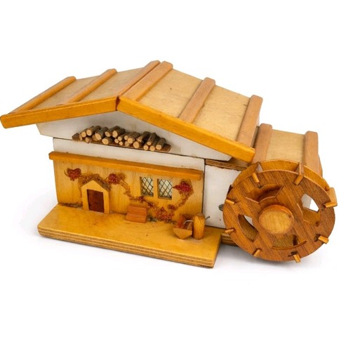 Green handmade musical box - h,