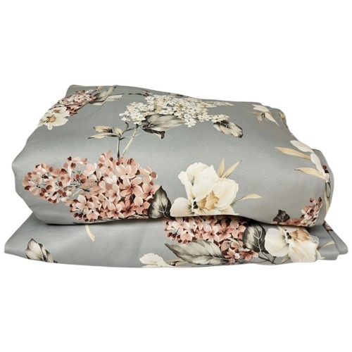 Green floral curtains - green,