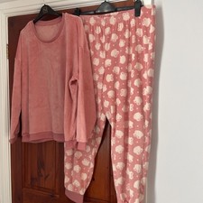 Women’s fleece pyjamas pink bear design-George- 16/18 