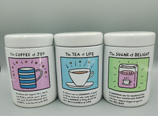 Edward Monkton Tea - Coffee - Sugar Canister - Caddy Set By David Mason Design