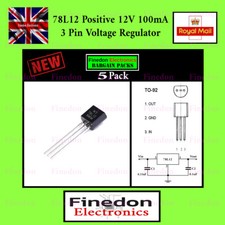 5x 78L12 12 volt 100mA Linear