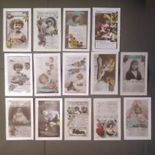 Edwardian Birthday Postcards x14 Rotary. Real photgraphs on rajar bromide card.