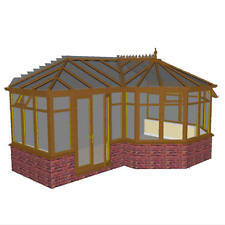 DIY LIGHT OAK  P-SHAPED  CONSERVATORY  6.0m x 4.0m NEW ***ALL SIZES AVAILABLE***