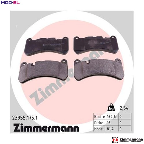 Brake pad set - set, disc