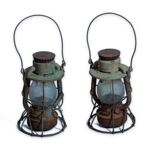 Pair antique dietz railroad - antique,