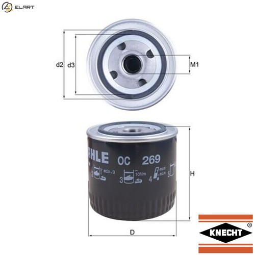 Oil filter 269 for rover - oil,