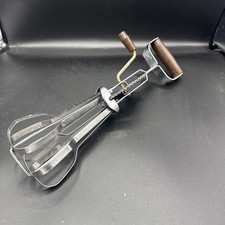 Vintage Prestige Rotary Hand Whisk Egg Beater Stainless Steel Plastic Handle