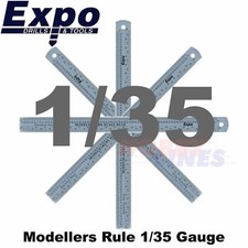 Modellers Scale Rule 1/35 12" Metric & Imperial Stainless Steel Expo Tools 74135