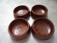 Vintage Art Deco Set of 4 Bakelite Furniture Castor Cups Protectors Tan Brown