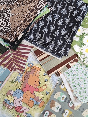Fabric squares mixed job - fabric, 10"