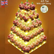 LED Clear Acrylic Cupcake Stand Display Wedding & Party 4-5 Tier Cup Cake Holder