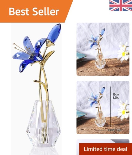 Crystal floral design blue - crystal,