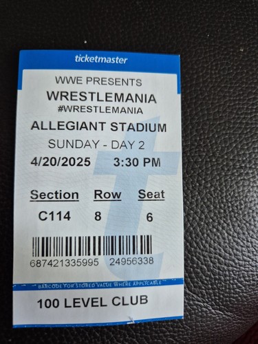 Wrestlemania night ticket - 41,