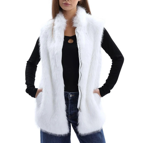 Faux fur waistcoat women - faux, women's