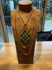 Trifari Vintage Faux Jade Droplet Necklace