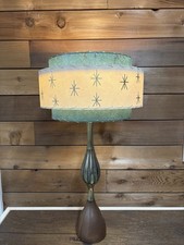 Mid Century Vintage Style 3 Tier Fiberglass Lamp Shade Modern Alpine Green Ivory