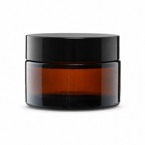Amber glass cosmetic jars - cosmetic,