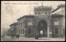 postcard TURIN railway station