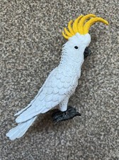 Realistic Lifelike Plastic White Crested Cockatoo-16cm