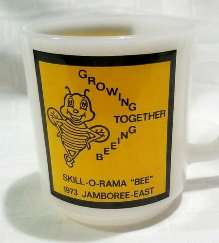 Vtg 1973 milk glass mug - vtg,