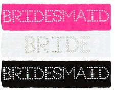 Personalised Sweatband Headband Spa Rhinestone Hen Party Bridesmaid Team Bride