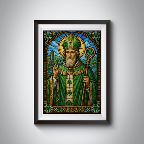 Saint patrick stained glass - stained,