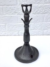 ANTIQUE VINTAGE PEWTER CANDLESTICK TABLE LAMP 26cm HIGH