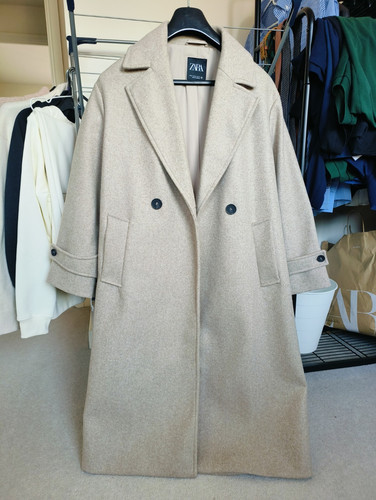 Zara wool blend long double - zara,