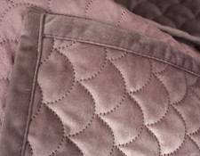DIVANTE Large soft velvet quilted BED/SOFA/CAR throw. Smokey Amethyst. 88" X 80.