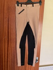 Ladies Cotton Jodhpurs Size 10 Beige and Black Good Condition