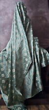 Vintage x 2 Large Lots of Duck Egg Blue Damask Material Fabric Cloth